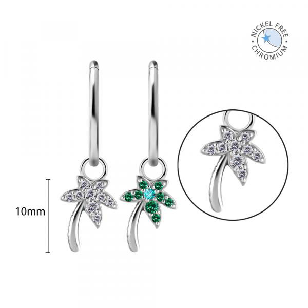 CoCr NF PALM CHARMS FOR HINGED RINGS SET W.PREMIUM ZIRCONIA