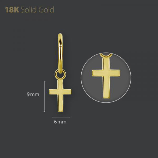 18K GOLD CROSS CLICKER CHARM