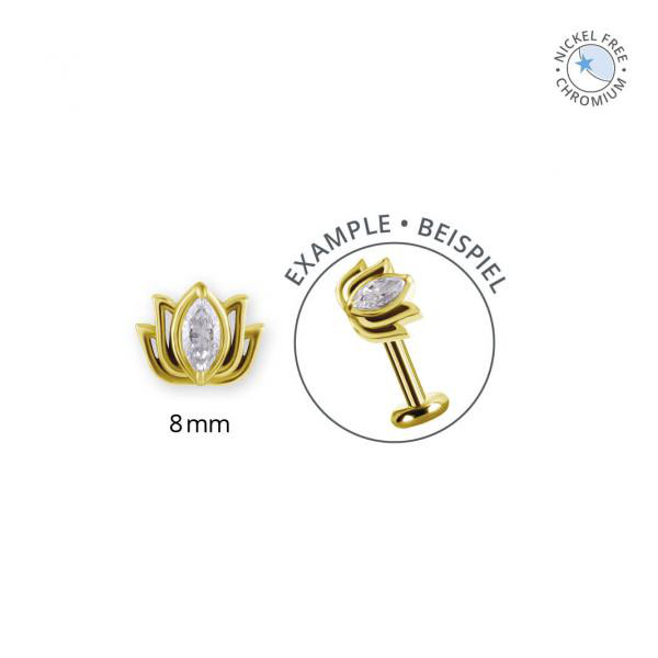 18K GOLD PVD CoCr NF INTERNAL MICRO LOTUS ATT. SET W. PREMIUM ZIRCONIA