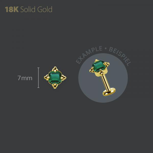 18K GOLD INTERNAL MICRO ATTACHMENT SET W. BRAZILIAN EMERALD