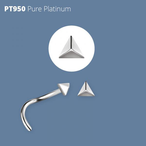 PLATINUM 950 TRIANGLE PYRAMID NOSESTUD