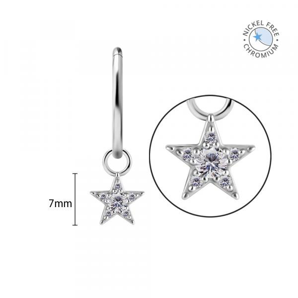 CoCr NF STAR CHARMS FOR HINGED RINGS SET W.PREMIUM ZIRCONIA