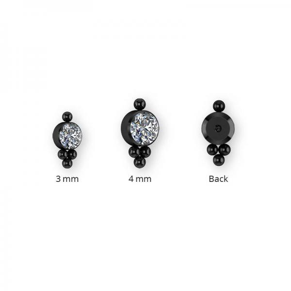 BLACK PVD TITANIUM CLUSTER INTERNAL MICRO ATT. SET W. PREMIUM CRYSTALS