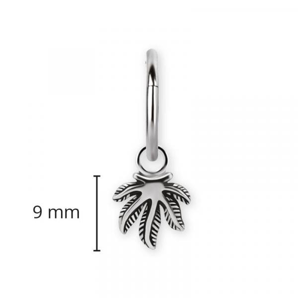SS316L GANJA LEAF CHARM FOR HINGED SEGMENT RING
