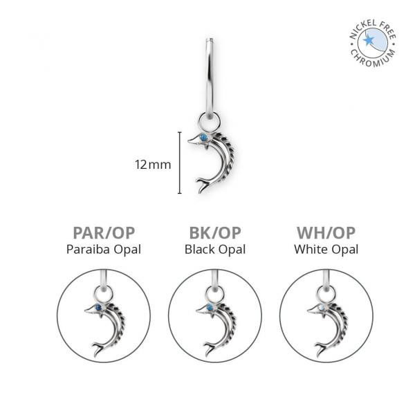 CoCr NF FISH CHARMS FOR HINGED RINGS SET W. PREMIUM ZIRCONIA