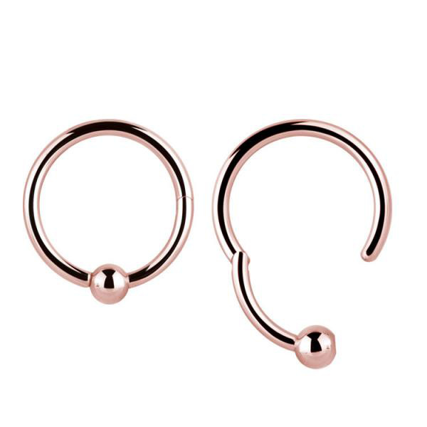ROSE GOLD PVD SS316L HINGED BCR RING
