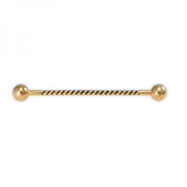 ROSE GOLD PVD SS316L ROPE TEXTURE INDUSTRIAL BARBELLS