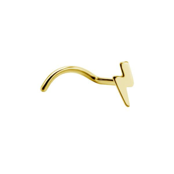 24K GOLD PVD TITANIUM CURVED NOSE STUDS (FLASH)