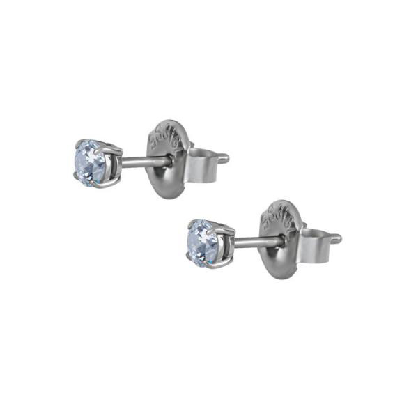 SS316L EARSTUDS SET WITH ROUND PREMIUM ZIRCONIA (PAIR)