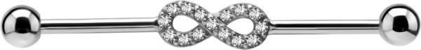 SS316L INDUSTRIAL BARBELLS SET WITH CUBIC ZIRCONIA (INFINITY)