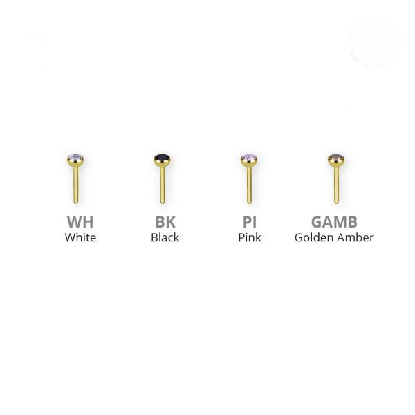 24K GOLD PVD TITANIUM THREADLESS MICRO BALL SET W. PREMIUM ZIRCONIA