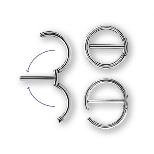 SS316L DOUBLE HINGE NIPPLE CLICKER RING