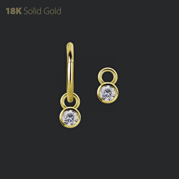 18K GOLD CHARM SET WITH ROUND PREMIUM ZIRCONIA