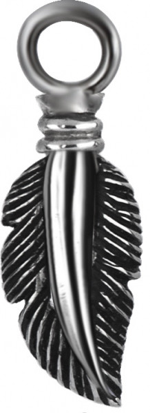 SS316L SMALL FEATHER CHARM FOR HINGE SEGMENT RING