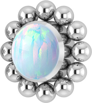 TITANIUM INTERNAL MICRO CLUSTER ATT. SET W. LAB CREATED OPALS