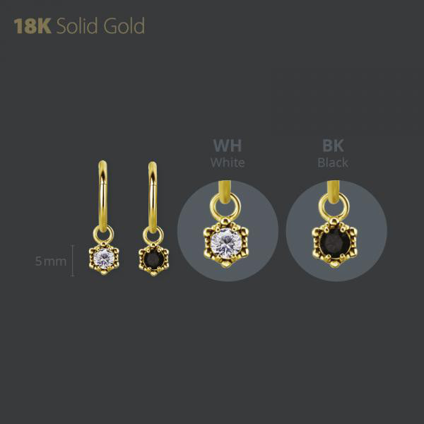 18K GOLD CHARM SET PREMIUM ZIRCONIA