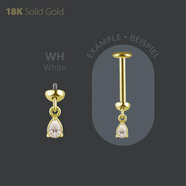 18K GOLD INTERNAL VERTICAL HELIX MICRO ATTACHMENT SET W. PREMIUM ZIRCONIA