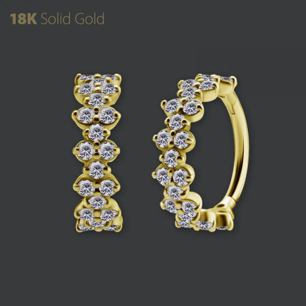 18K GOLD HINGED RING SET WITH PREMIUM ZIRCONIA
