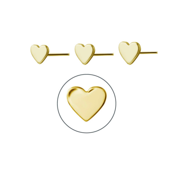 24K GOLD PVD TITANIUM THREADLESS ATTACHMENT (HEART)