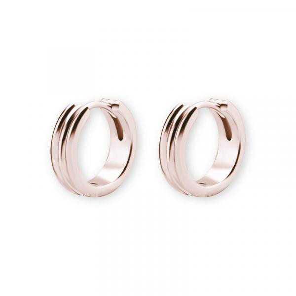 ROSE GOLD PVD SS316L TRIPPLE ROW PLAIN HOOPS (PAIR)