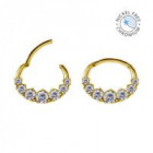 18K GOLD PVD CoCr NF SEPTUM/DAITH CLICKER SET W. PREMIUM ZIRCONIA