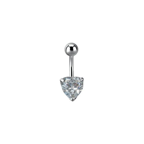 SS316L BANANA WITH HEART CUBIC ZIRCONIA (PRONG SET)