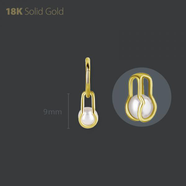 18K GOLD CHARM SET W. FRESH WATER PEARL