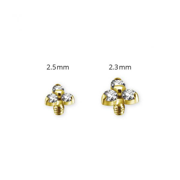 24K GOLD PVD TITANIUM MICRO TRINITY ATTACHMENT SET W. PREMIUM ZIRCONIA