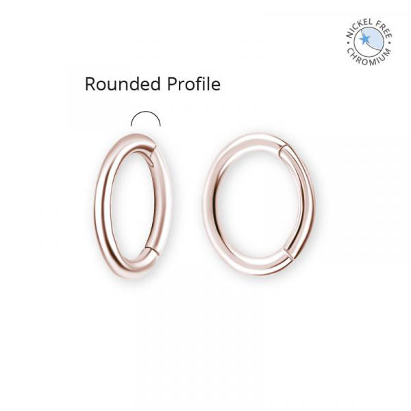 ROSE GOLD PVD CoCr NF HINGED OVAL ROOK CLICKER (ROUND PROFILE)