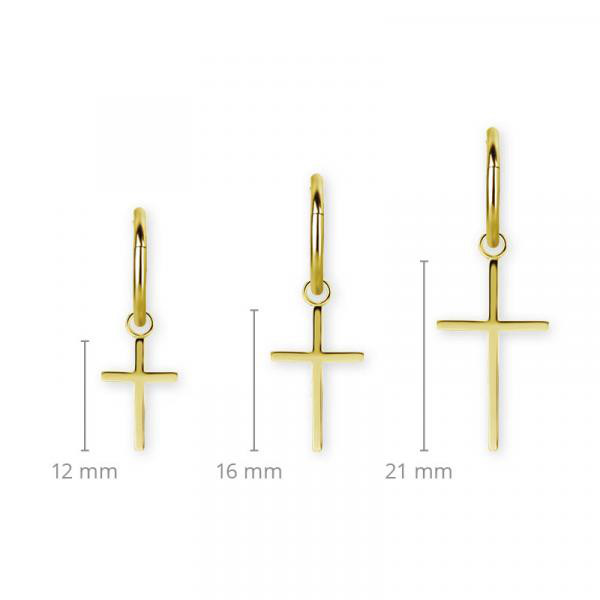 24K GOLD PVD SS316L CROSS CHARM FOR HINGED SEGMENT RINGS
