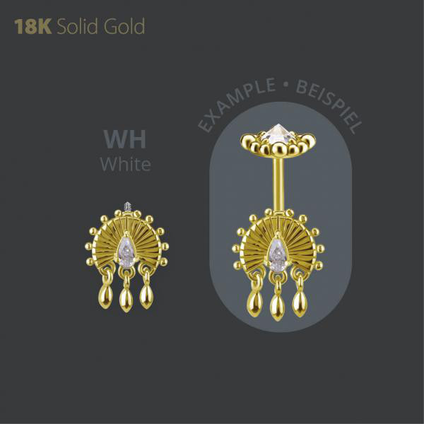 18K GOLD INTERNAL MICRO ATTACHMENT FOR VERTICAL HELIX SET W. PREMIUM ZIRCONIA