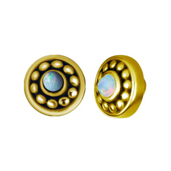24K GOLD PVD SS316L MICRO ATTACHMENT (TRIBAL OPAL)