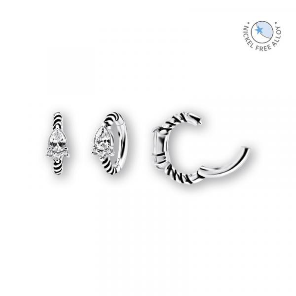 CoCr NF OVAL BELLY CLICKER SET W. CUBIC ZIRCONIA