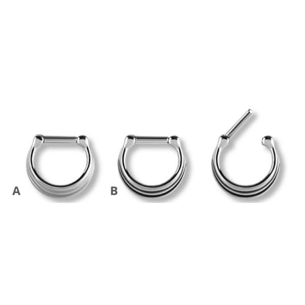 SS316L SEPTUM CLICKER (3 RINGS CONCAVE SHAPE)
