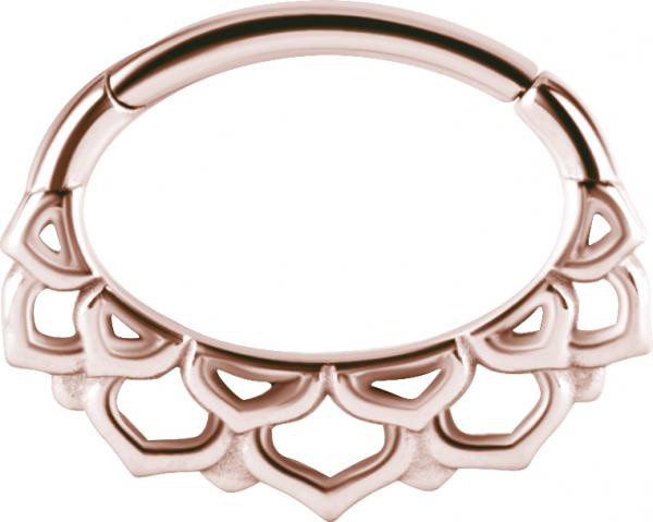 ROSE GOLD PVD SS316L HINGED SEPTUM AND DAITH CLICKER