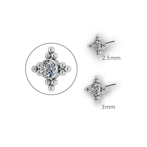 TITANIUM THREADLESS MICRO JEWELLED CLUSTERS ATTACHMEN SET W. PREMIUM ZIRCONIA