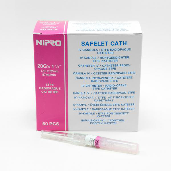 THIN WALLED STAINLESS NEEDLE, FLEXIBLE ETFE(ETHYLENE TETRAFLUOROETHYLENE) CATHETER, RADIO-OPAQNE CAT