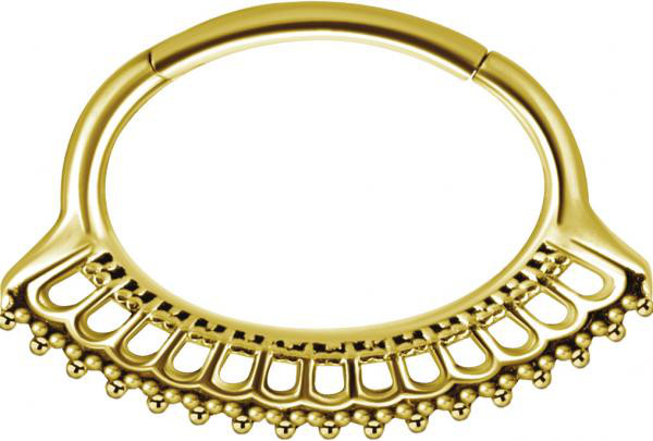 24K GOLD PVD SS316L HINGED SEPTUM AND DAITH CLICKER