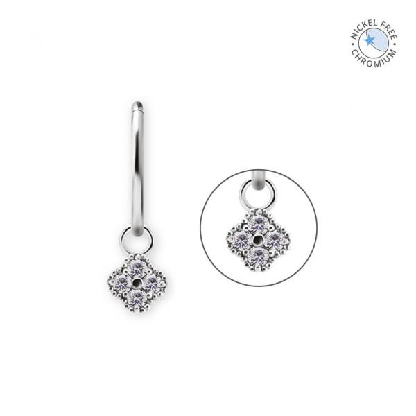 CoCr NF FLOWER CHARMS SET W. PREMIUM ZIRCONIA