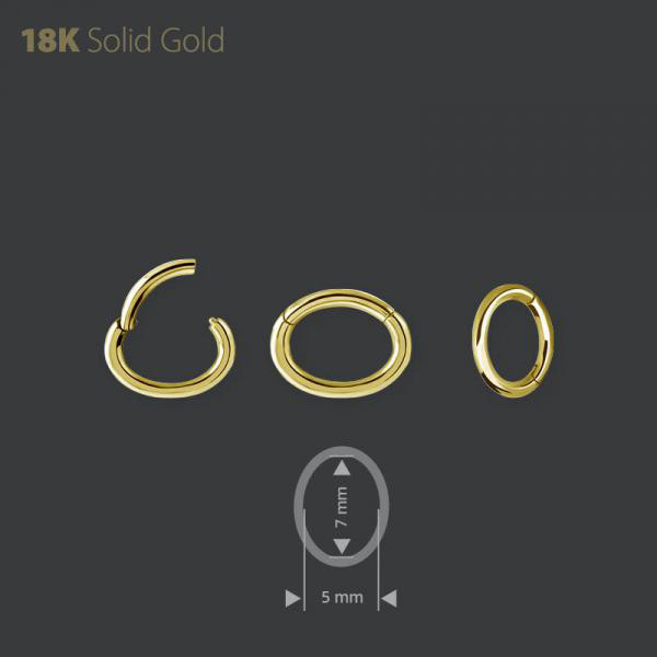 18K GOLD OVAL ROOK CLICKER (ROUND PROFILE)