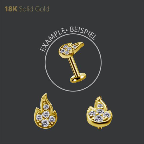 18K GOLD INTERNAL MICRO FLAME ATTACHMENT SET WITH PREMIUM ZIRCONIA