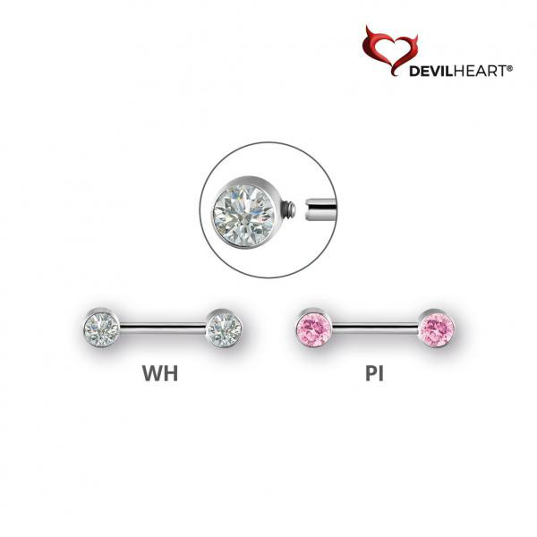 TITANIUM JEWELLED NIPPLE BARBELLS SET WITH PREMIUM ZIRCONIA