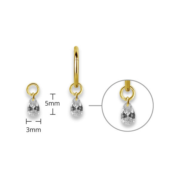24K GOLD PVD SS316L CHARM FOR HINGED SEGMENT RING