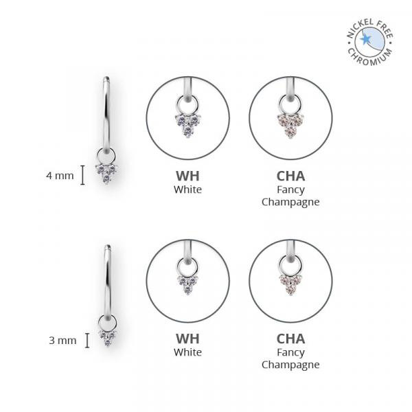 CoCr NF TRINITY CHARMS FOR HINGED RINGS SET W.PREMIUM ZIRCONIA