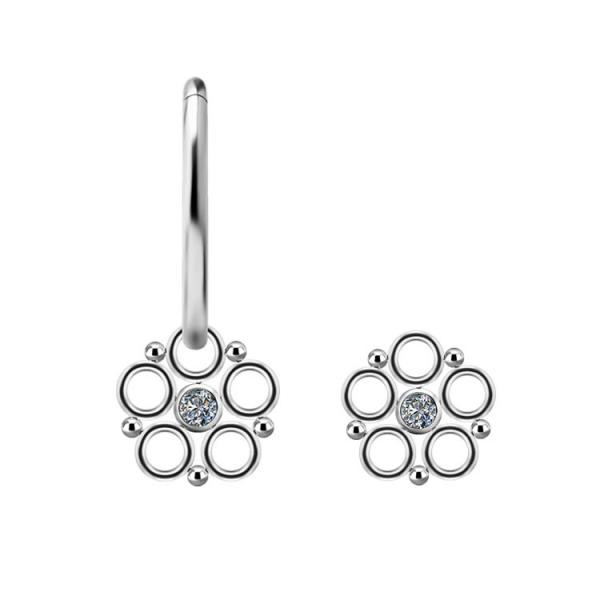 TITANIUM CLUSTER CHARM FOR HINGED RINGS SET W. PREMIUM ZIRCONIA