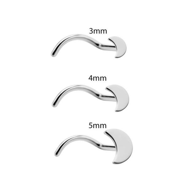 TITANIUM CURVED NOSE STUDS (MOON)