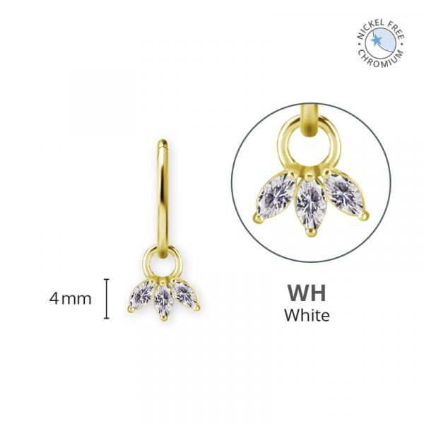 18K GOLD PVD CoCr NF CHARMS SET W. PREMIUM ZIRCONIA