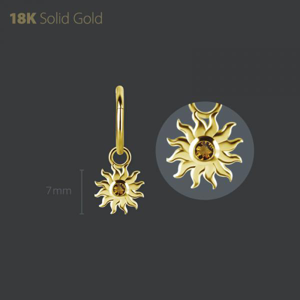 18K GOLD CHARM SET W. LAB GENUINE CITRINE