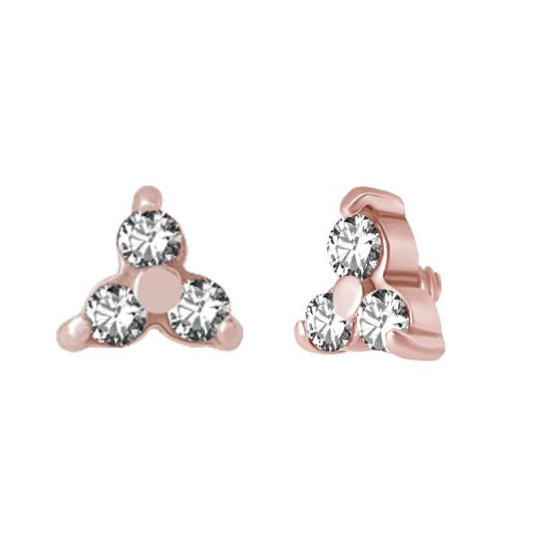 ROSE GOLD PVD SS316L MICRO ATTACHMENT (TRINITY) W. PREMIUM GEMS