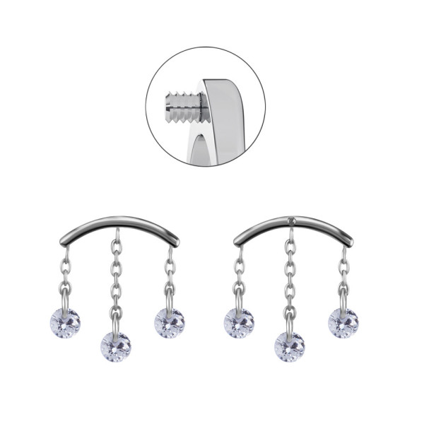 CoCr PVD TITANIUM INTERNAL ATTACHMENT FOR FLAT HELIX W. CUBIC ZIRCONIA